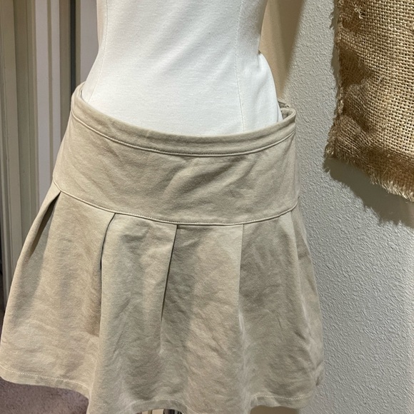 Gap Skirt Girls Size Xl 12 cotton pleated school uniform tan side zip adult Sm - Picture 8 of 9